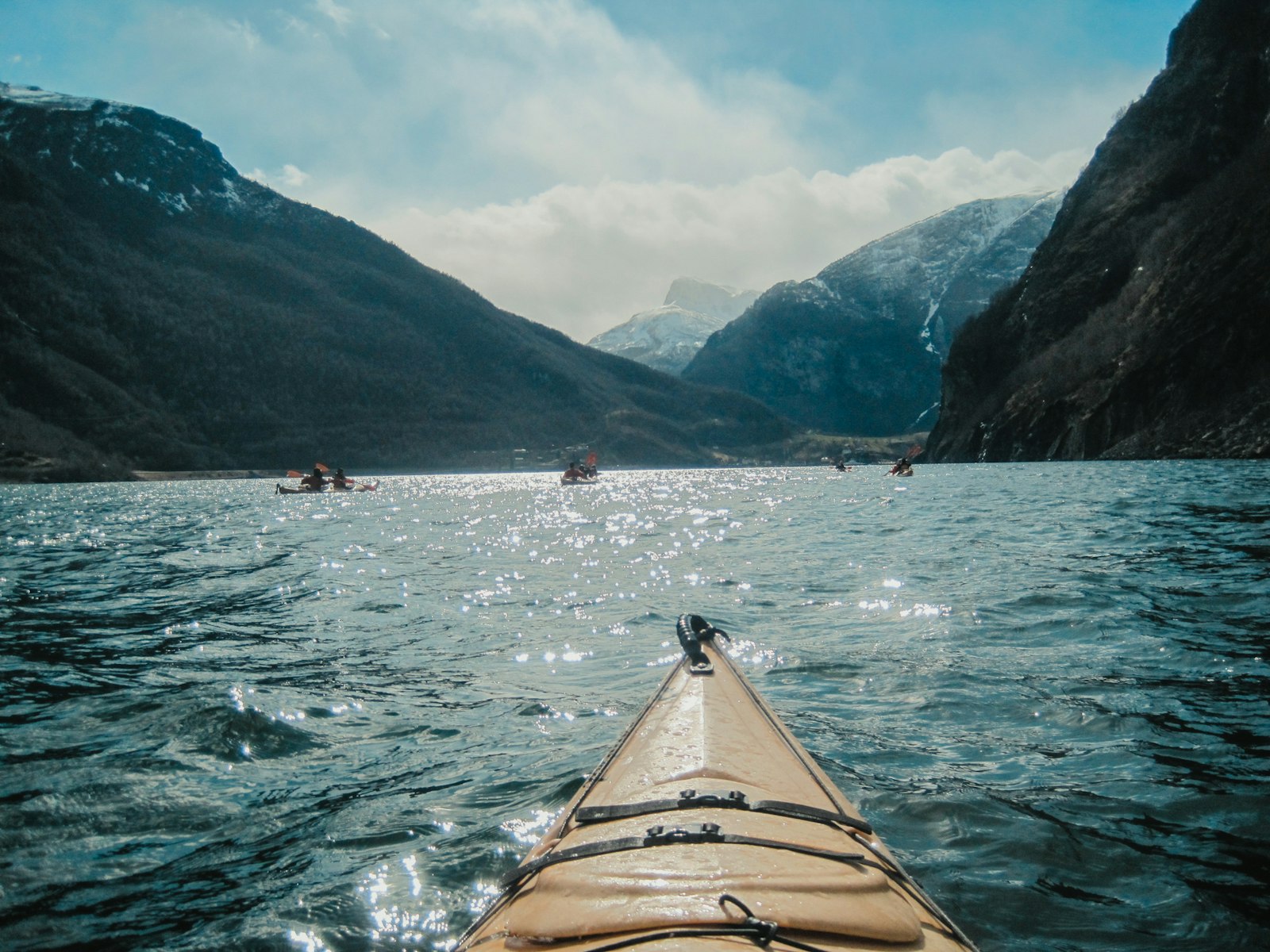 Kayaking in fjords of Norway